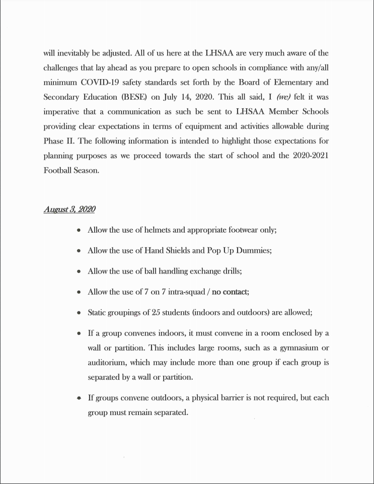 LHSAA memo page 2